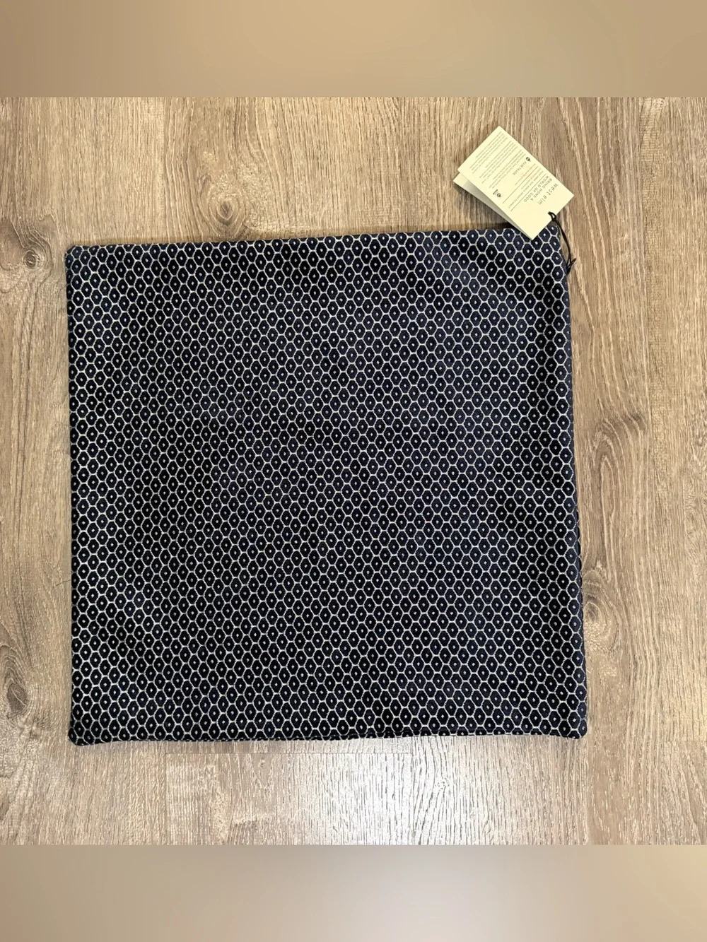 West Elm pillow cover geometric, honeycomb pattern.